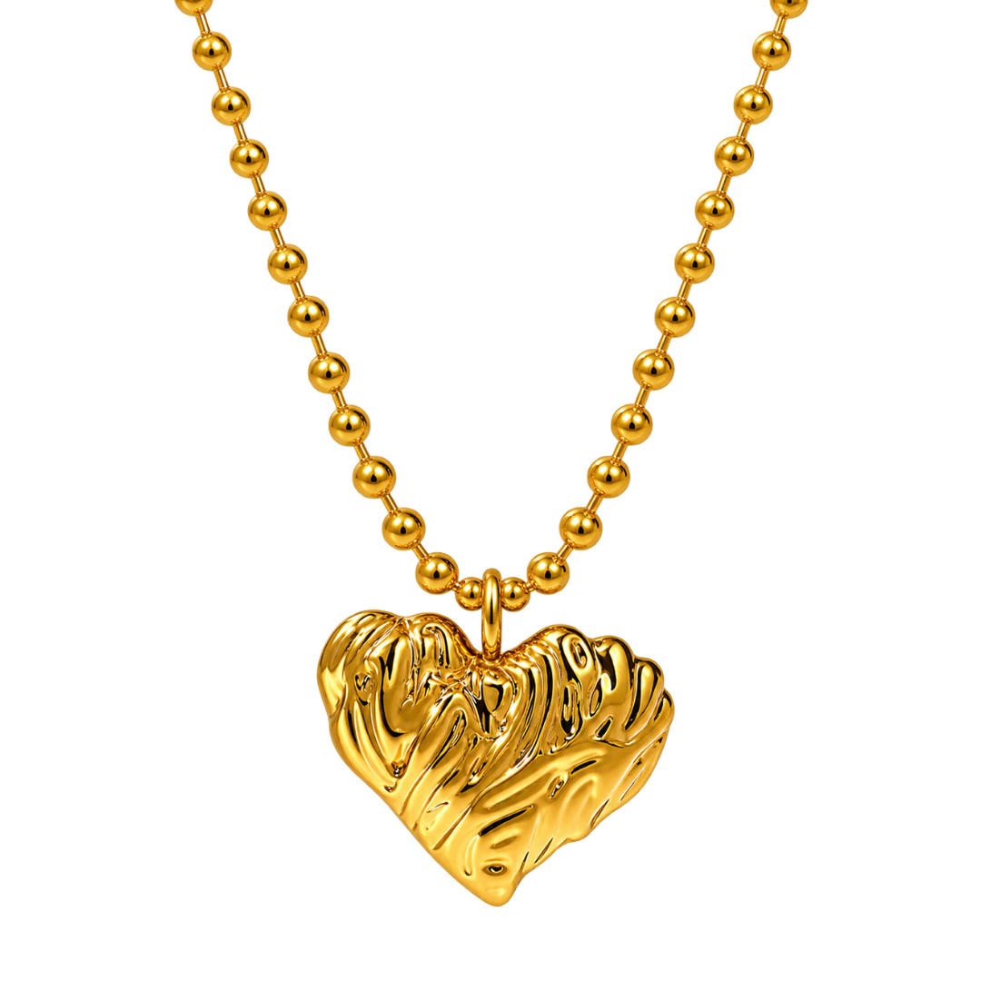 COLLAR CORAZON DE MELOCOTON GOLD
