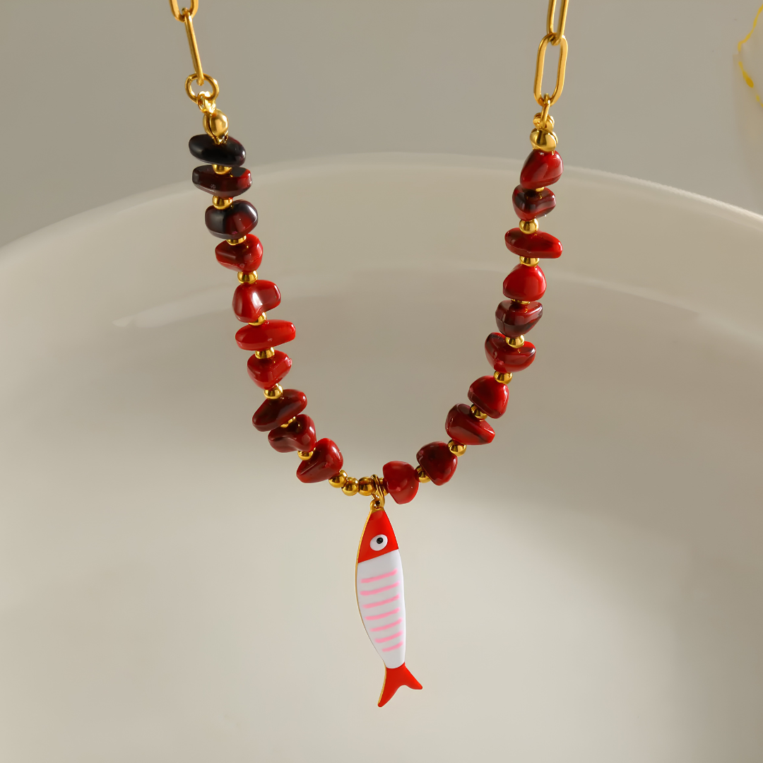 COLLAR PEZ ROJO